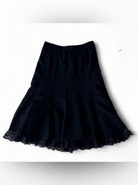 Romantic Goth 100% Wool Lace Trim
Black Midi Skirt | Ann Taylor Size 4